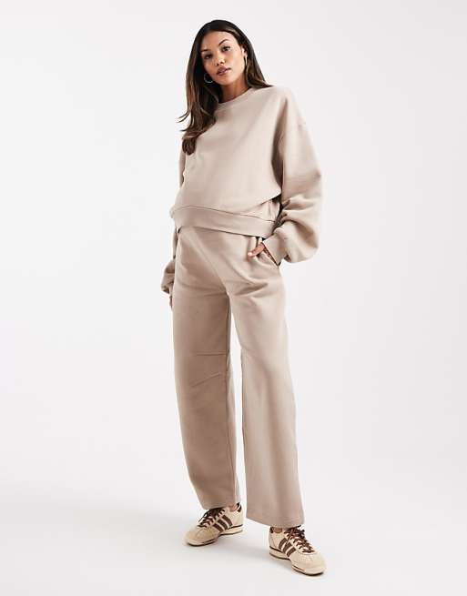 ASOS DESIGN Maternity barrel leg jogger in mocha taupe