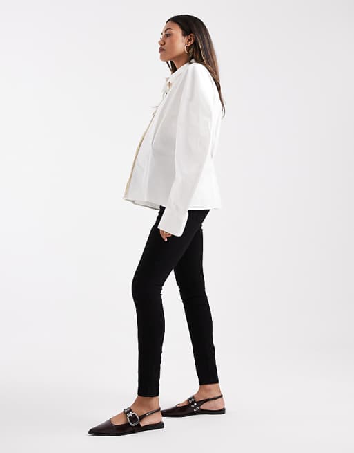 ASOS DESIGN Maternity Skinny Jean With Over Bump In Black