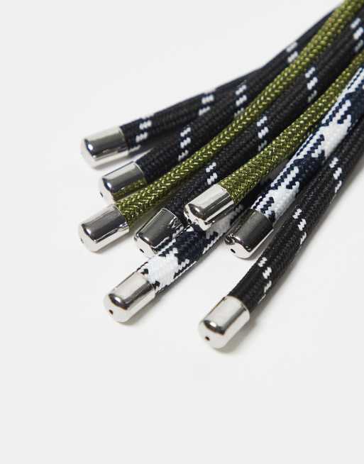 ASOS DESIGN Mixed Cord Keyring Bag Charm - KHAKI