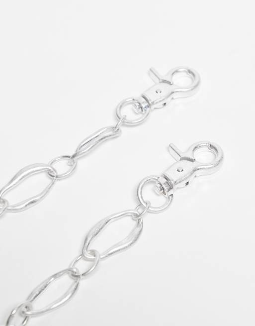 ASOS DESIGN Molten Link Jeans Chain In Silver