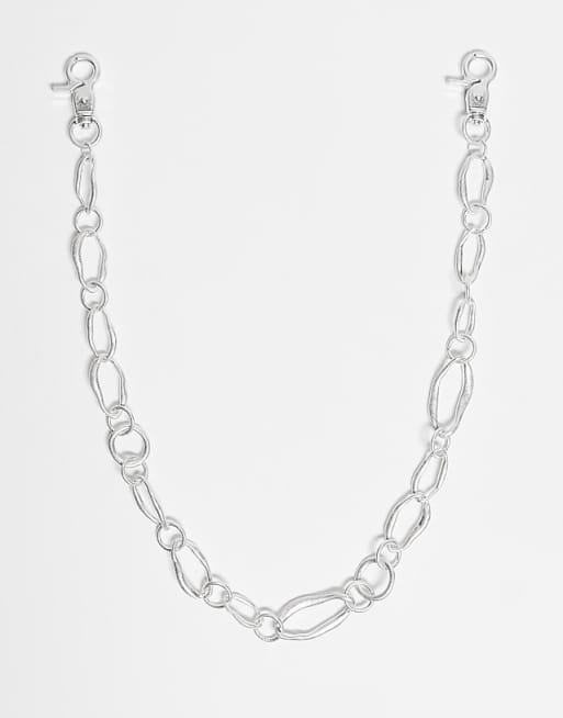 ASOS DESIGN molten link jeans chain in silver