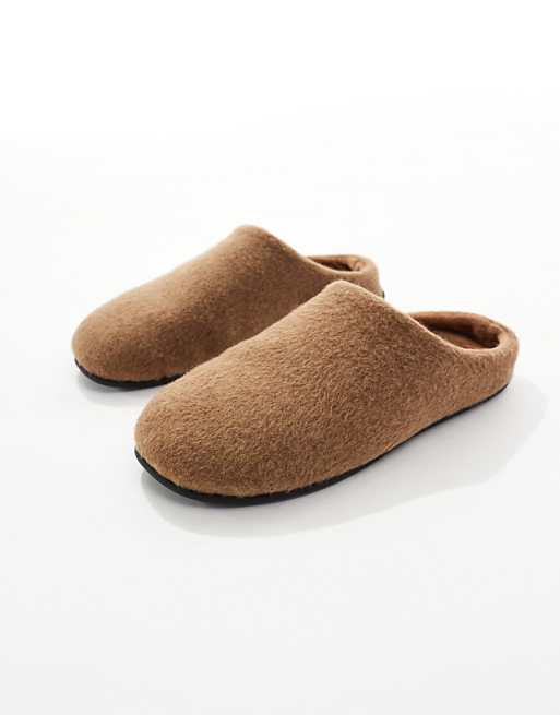 ASOS DESIGN Mule Slippers In Brown Marl