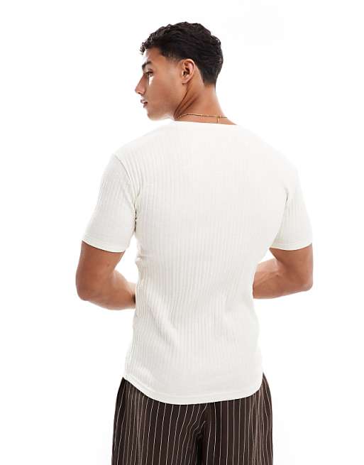 ASOS DESIGN Muscle Boxy T-shirt In Cream