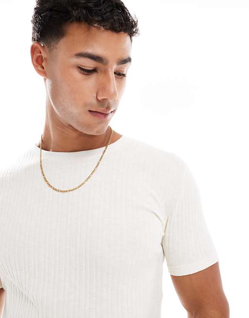 ASOS DESIGN Muscle Boxy T-shirt In Cream