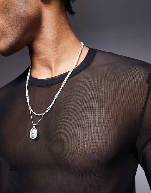 ASOS DESIGN Muscle Fit Long Sleeve T-shirt In Black Mesh