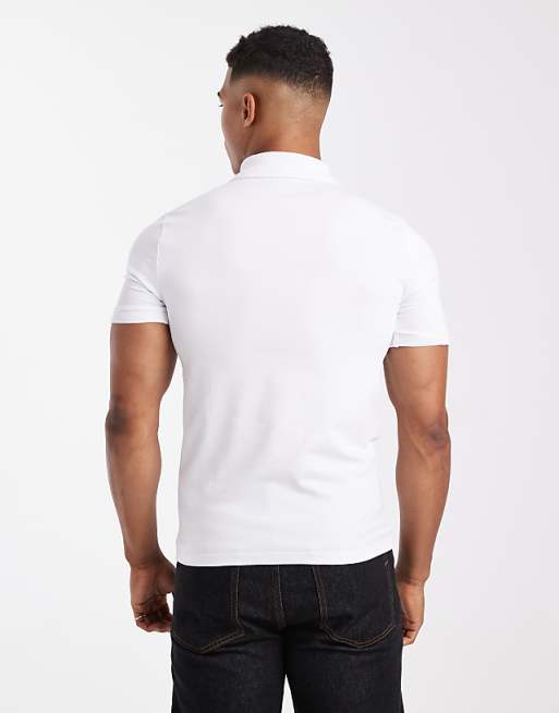ASOS DESIGN Muscle Fit Polo In White