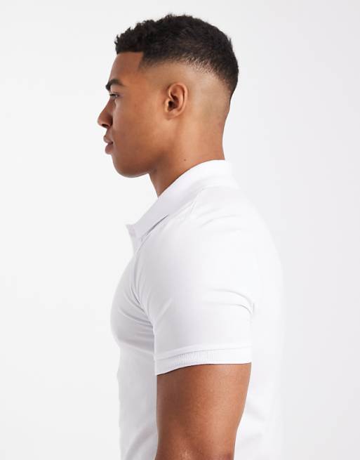 ASOS DESIGN Muscle Fit Polo In White