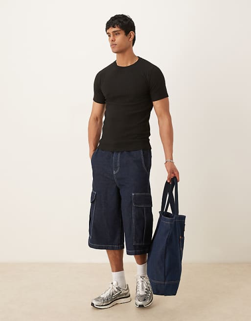 ASOS DESIGN Muscle Fit Rib T-shirt In Black