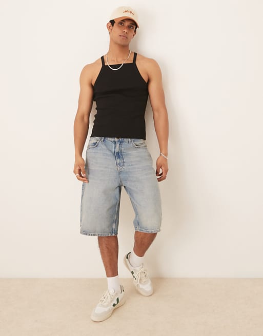 ASOS DESIGN Muscle Fit Rib Vest In Black