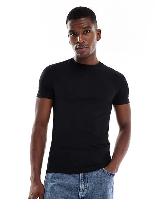 ASOS DESIGN muscle fit t-shirt in black