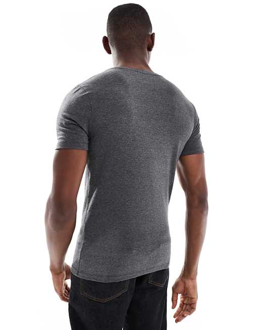 ASOS DESIGN Muscle Fit T-shirt In Charcoal
