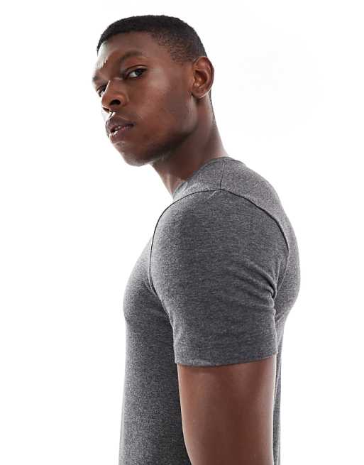 ASOS DESIGN Muscle Fit T-shirt In Charcoal
