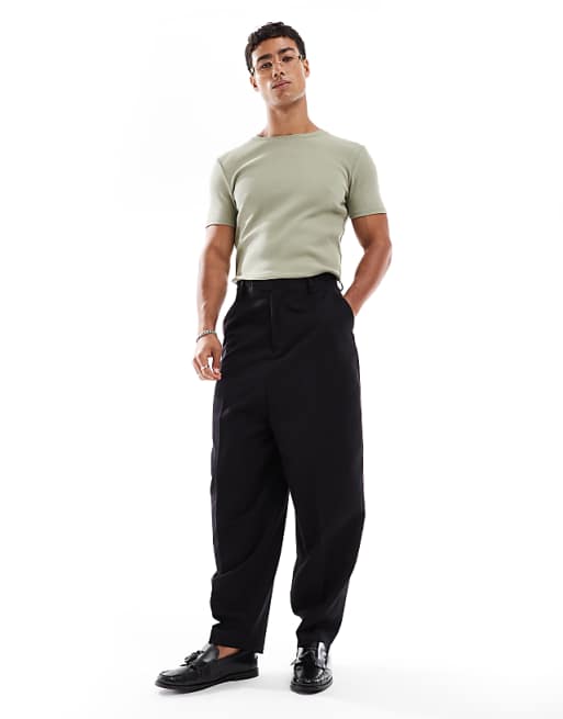 ASOS DESIGN Muscle Fit T-shirt In Khaki Rib