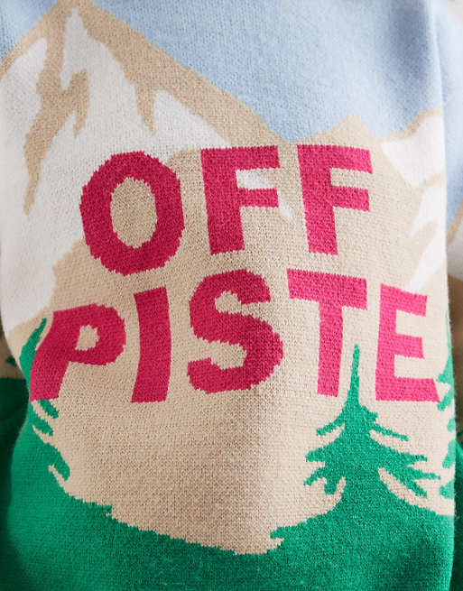 ASOS DESIGN Off Piste Ski Scenic Jumper In White
