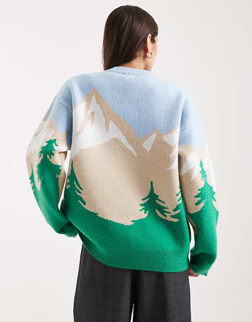 ASOS DESIGN Off Piste Ski Scenic Jumper In White