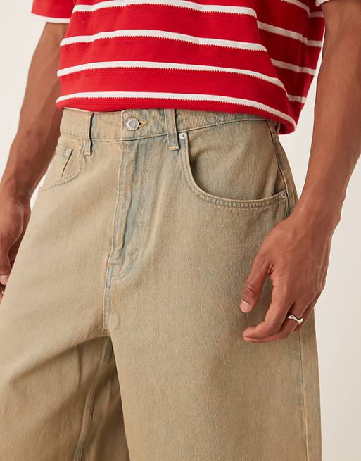ASOS DESIGN Orange Tint Denim Jorts