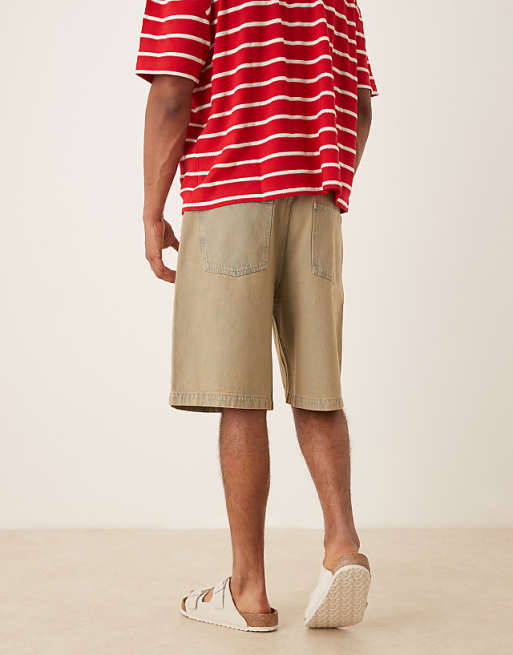 ASOS DESIGN Orange Tint Denim Jorts