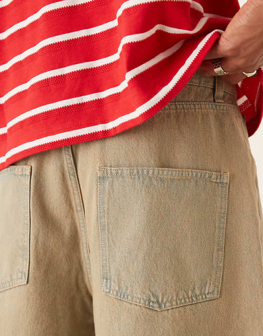 ASOS DESIGN Orange Tint Denim Jorts