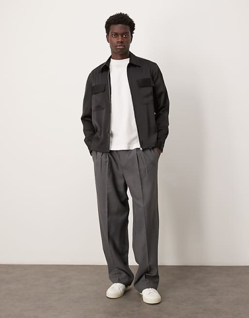 ASOS DESIGN Overshirt With Patch Pockets In Black