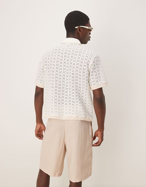 ASOS DESIGN Oversize Smart Bermuda Shorts With Belt Detail In Neutral