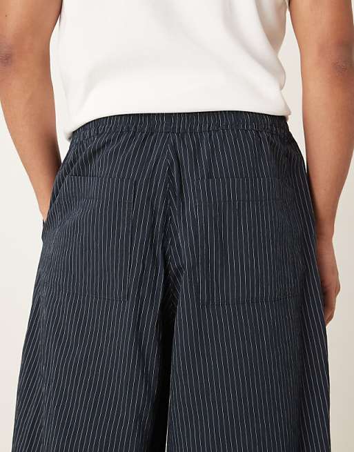 ASOS DESIGN Oversized Baggy Pull On Pinstripe Trousers