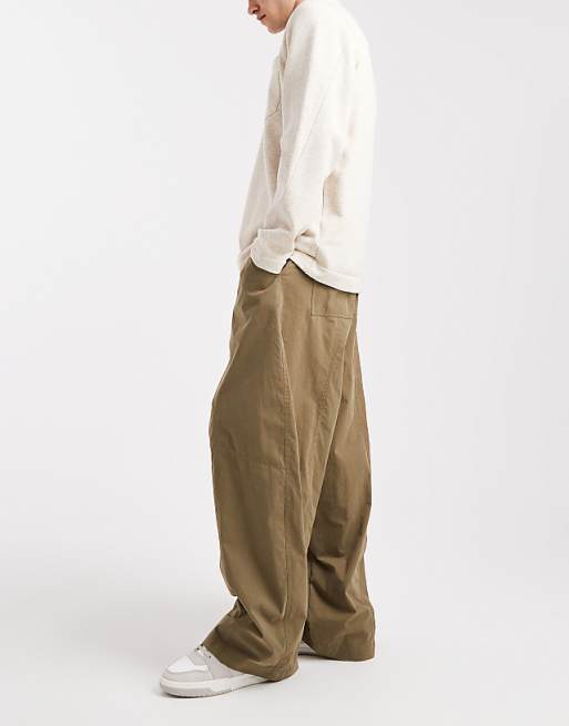 ASOS DESIGN Oversized Baggy Trousers In Khaki