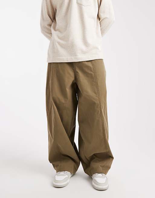 ASOS DESIGN oversized baggy trousers in khaki