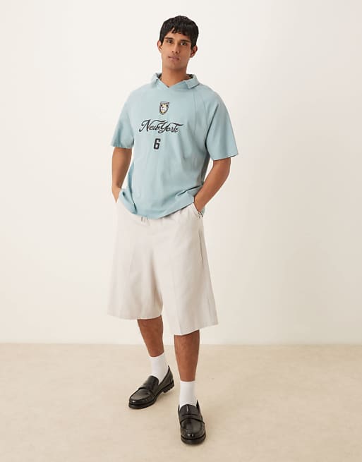 ASOS DESIGN oversized bermuda short in sage