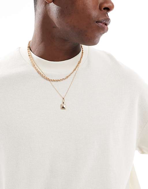 ASOS DESIGN Oversized Boxy Half Sleeve T-shirt In Beige Waffle