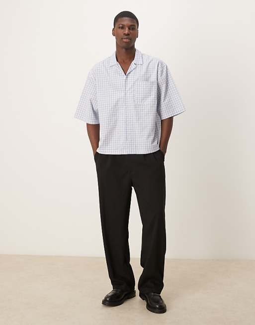 ASOS DESIGN Oversized Boxy Shirt In Blue Check