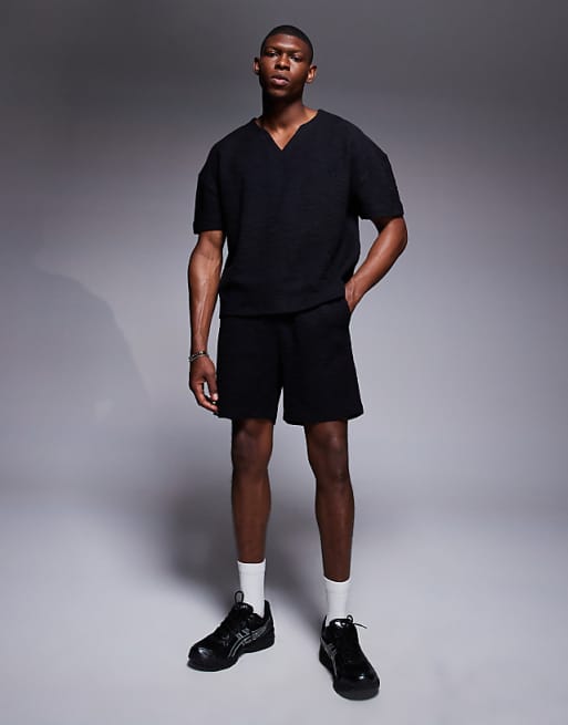 ASOS DESIGN Oversized Boxy T-shirt Co-ord In Black Texture