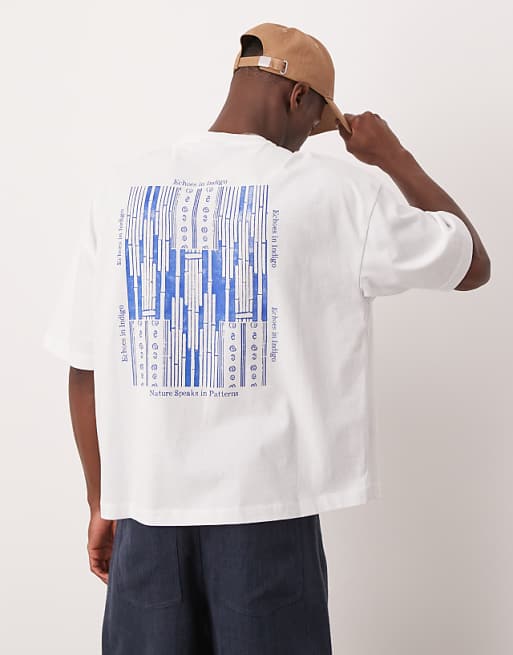 ASOS DESIGN oversized boxy t-shirt with placement print in white