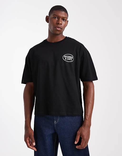 ASOS DESIGN Oversized Boxy T-shirt With Vino Graphic In Black