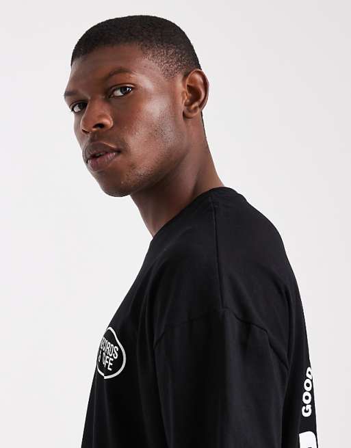 ASOS DESIGN Oversized Boxy T-shirt With Vino Graphic In Black