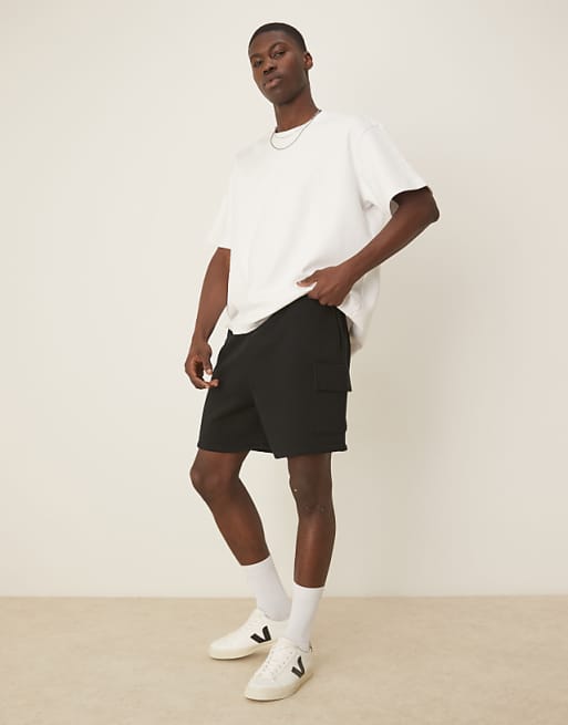 ASOS DESIGN Oversized Cargo Short In Black
