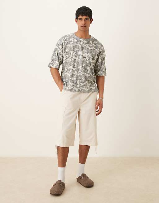 ASOS DESIGN Oversized Dropped Shoulder T-shirt In Camo Print