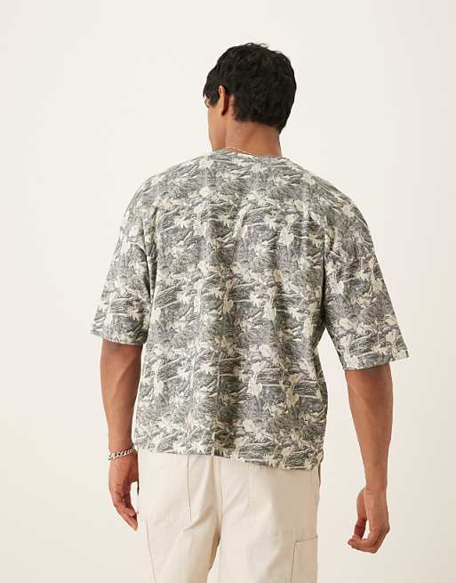 ASOS DESIGN Oversized Dropped Shoulder T-shirt In Camo Print