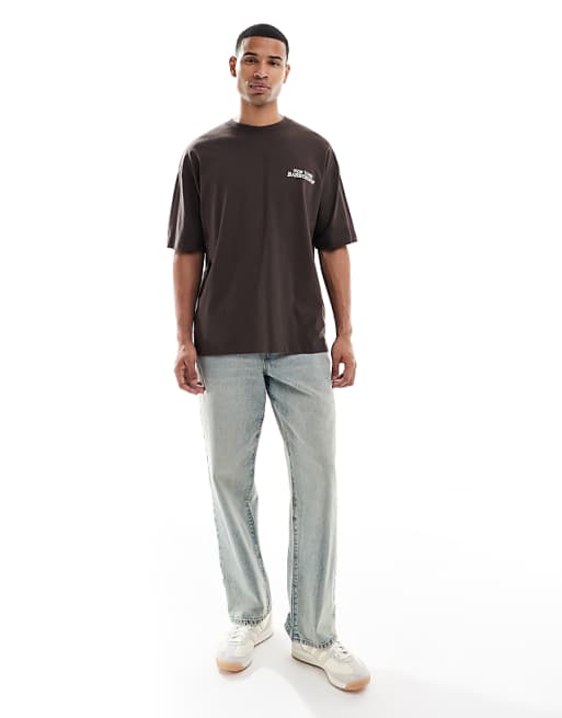 ASOS DESIGN Oversized Graphic T-shirt In Brown