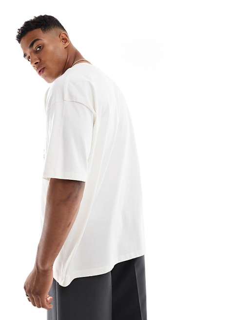 ASOS DESIGN Oversized Graphic T-shirt In Off White
