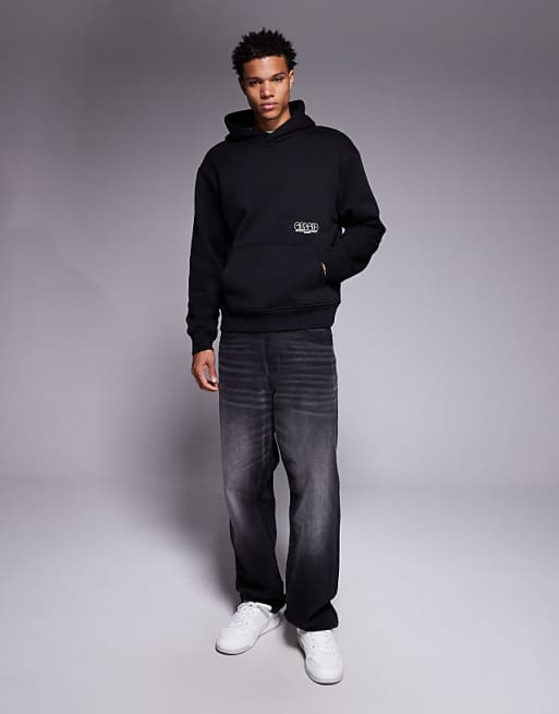 ASOS DESIGN Oversized Hoodie With Bubble Print In Black