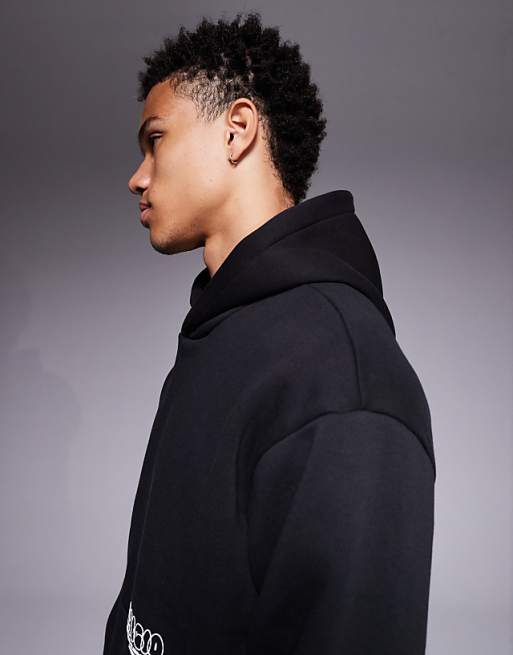 ASOS DESIGN Oversized Hoodie With Bubble Print In Black