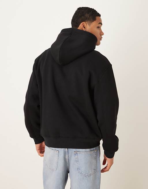 ASOS DESIGN Oversized Hoodie With Chest Print In Black