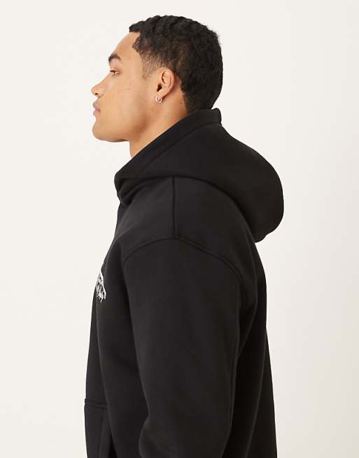 ASOS DESIGN Oversized Hoodie With Chest Print In Black