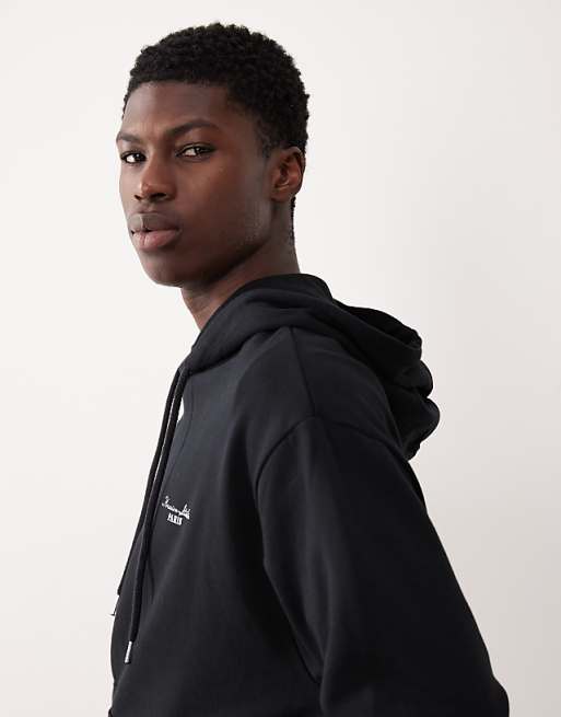 ASOS DESIGN Oversized Hoodie With Floral Print In Black