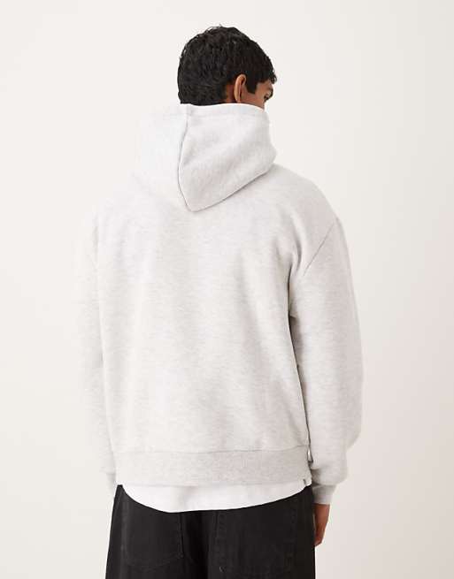 ASOS DESIGN Oversized Hoodie With Football Print In Grey Marl