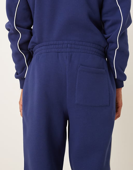 ASOS DESIGN Oversized Jogger With Piping In Blue