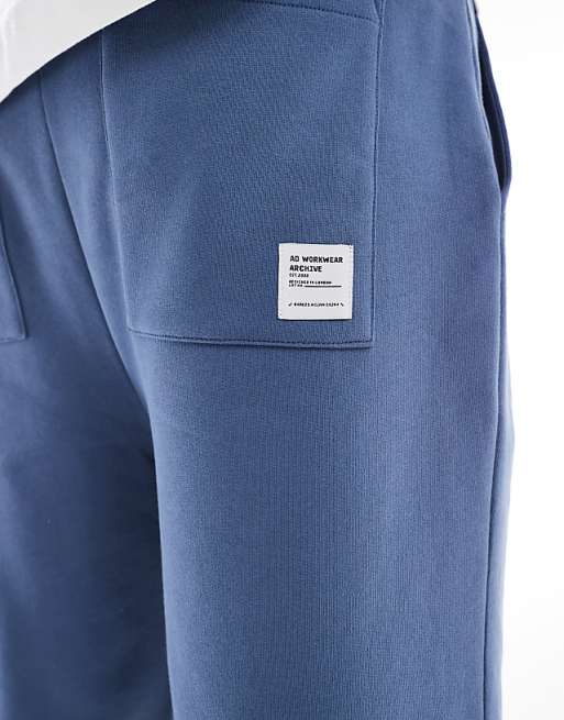 ASOS DESIGN Oversized Long Length Short In Washed Blue