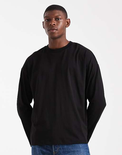 ASOS DESIGN Oversized Long Sleeve T-shirt With Back Print In Black