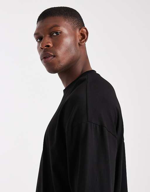 ASOS DESIGN Oversized Long Sleeve T-shirt With Back Print In Black