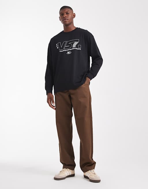 ASOS DESIGN Oversized Long Sleeve T-shirt With Sports Graphic In Black